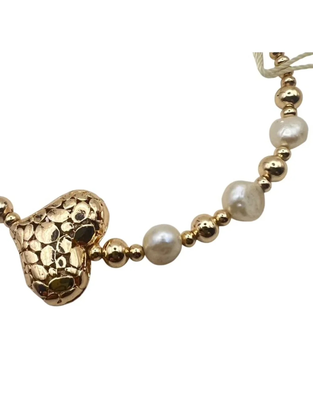 Set 3 Adjustable Bracelets Freshwater Pearls Gold Tone Pastel Pink Cowrie Heart - Picture 14 of 14